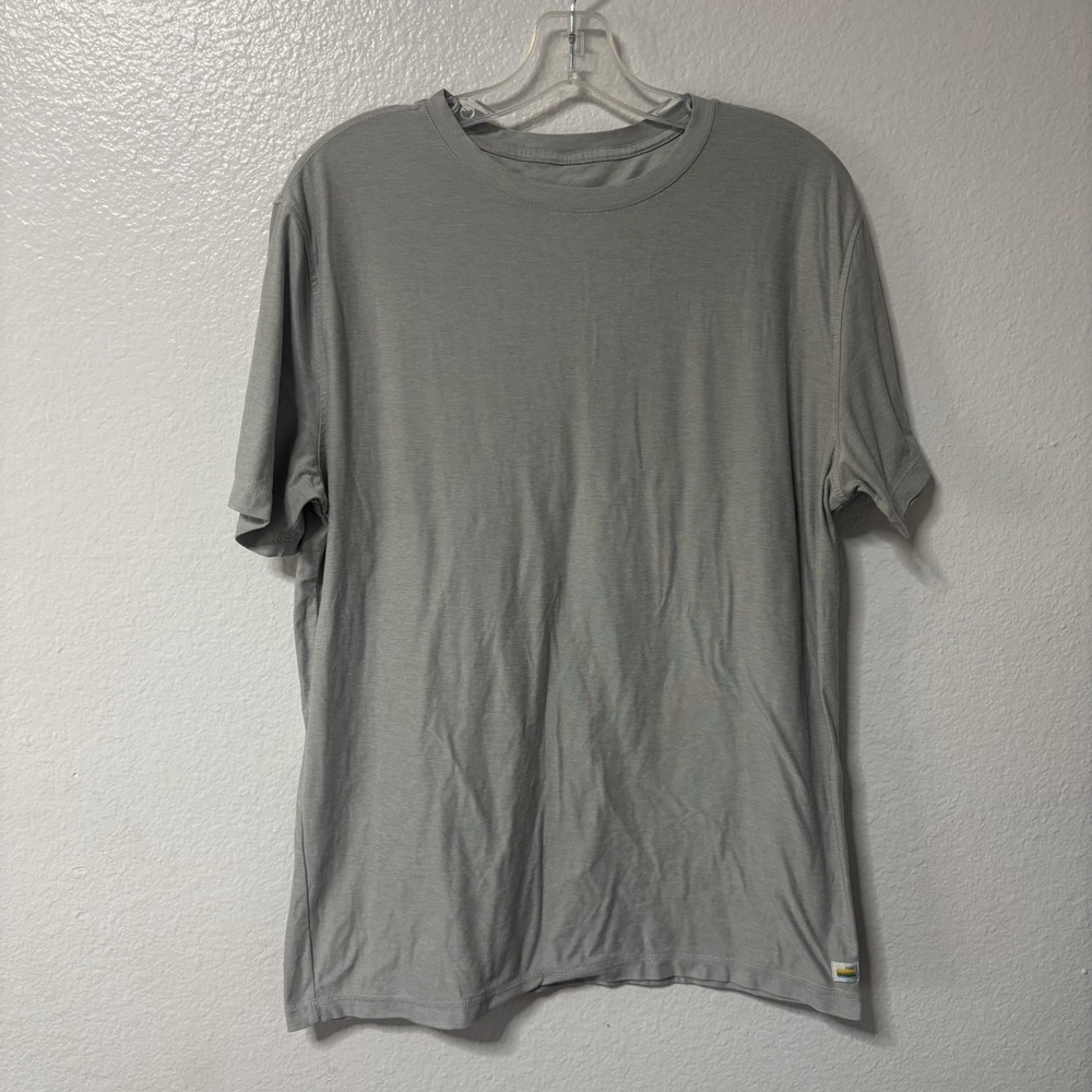 Vuori Strato Tech Shirt Mens *Large* Light Gray Short Sleeve Crewneck